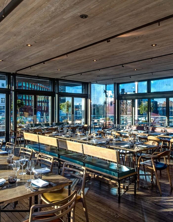 london-summer-venues- Lighterman- inside seating with view-